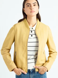 Maze Damen Lederblouson in gelb