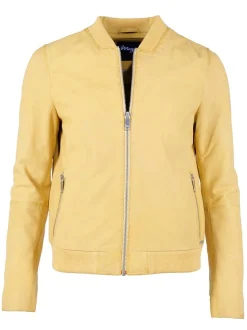 Maze Damen Lederblouson in gelb