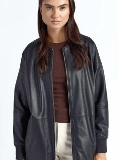 Maze Damen Lederblouson in schwarz