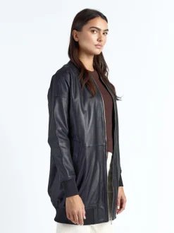 Maze Damen Lederblouson in schwarz