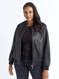 Maze Damen Lederblouson in schwarz