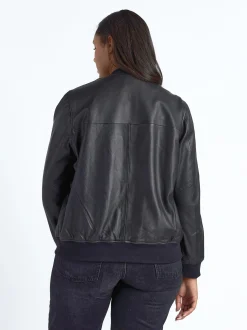 Maze Damen Lederblouson in schwarz