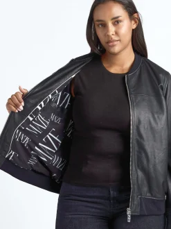 Maze Damen Lederblouson in schwarz
