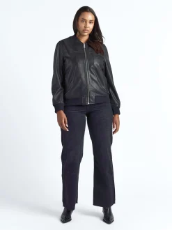 Maze Damen Lederblouson in schwarz