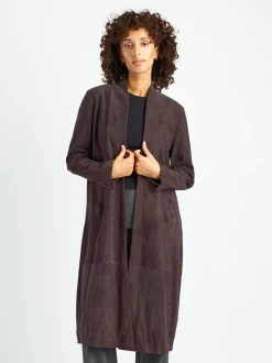 Maze Damen Ledercardigan in braun
