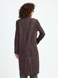Maze Damen Ledercardigan in braun