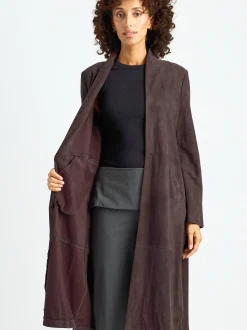 Maze Damen Ledercardigan in braun