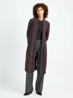 Maze Damen Ledercardigan in braun
