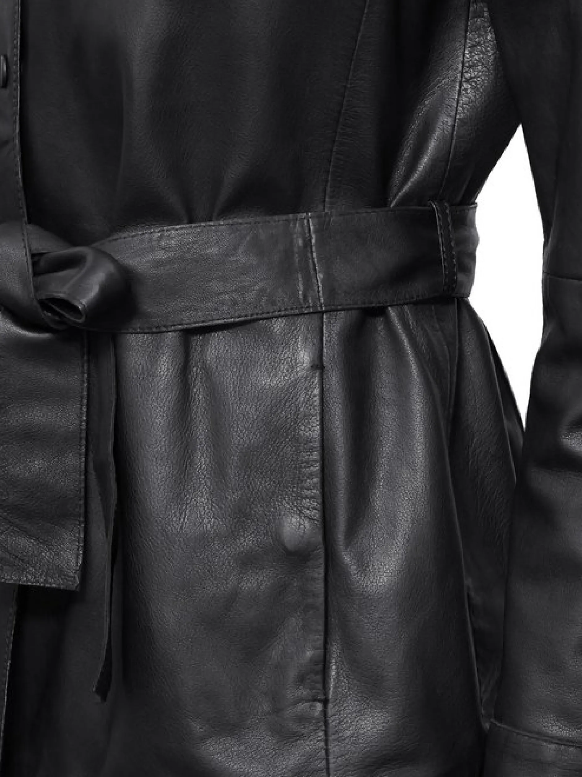 Maze Damen Lederhemd in schwarz