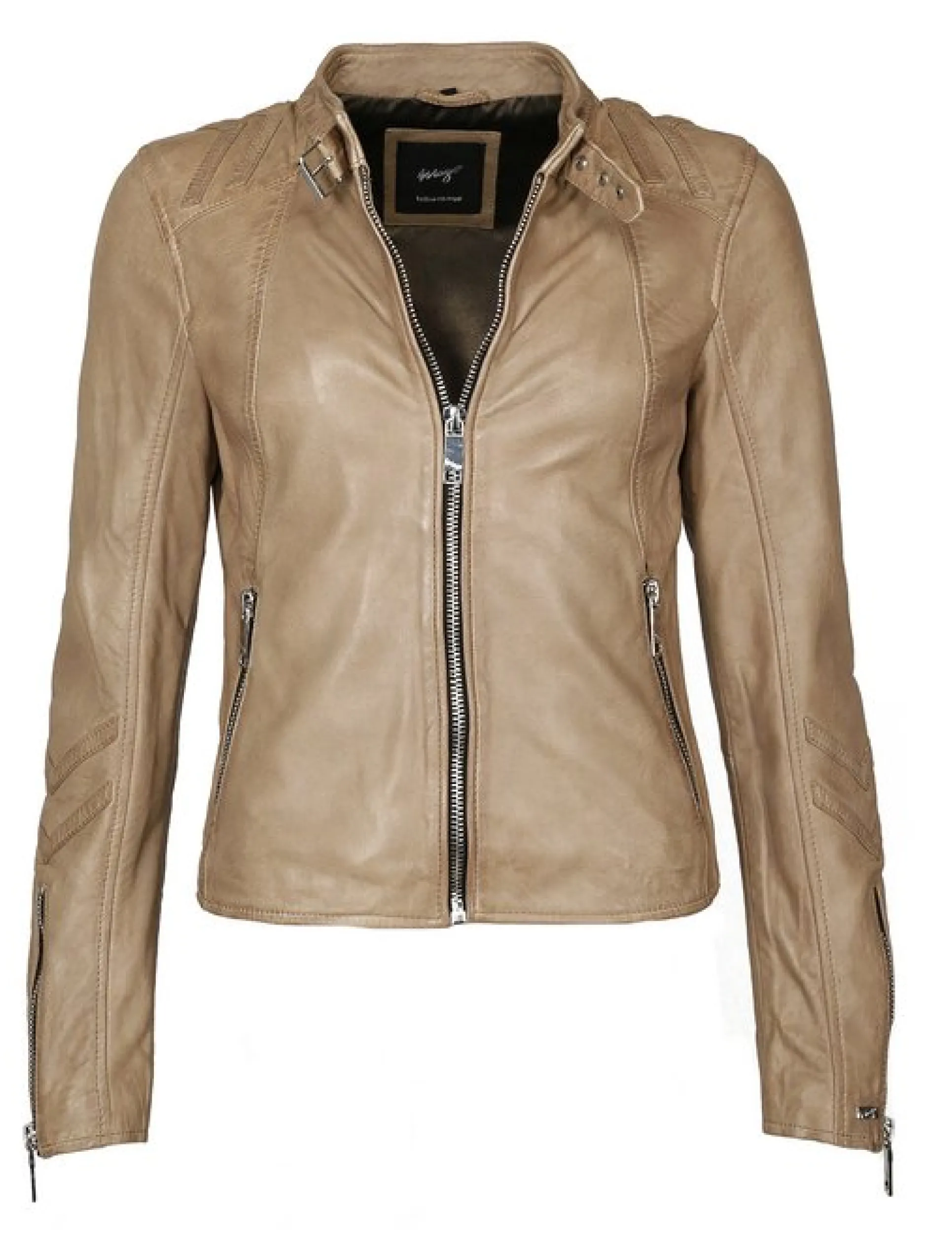 Maze Damen Lederjacke in beige