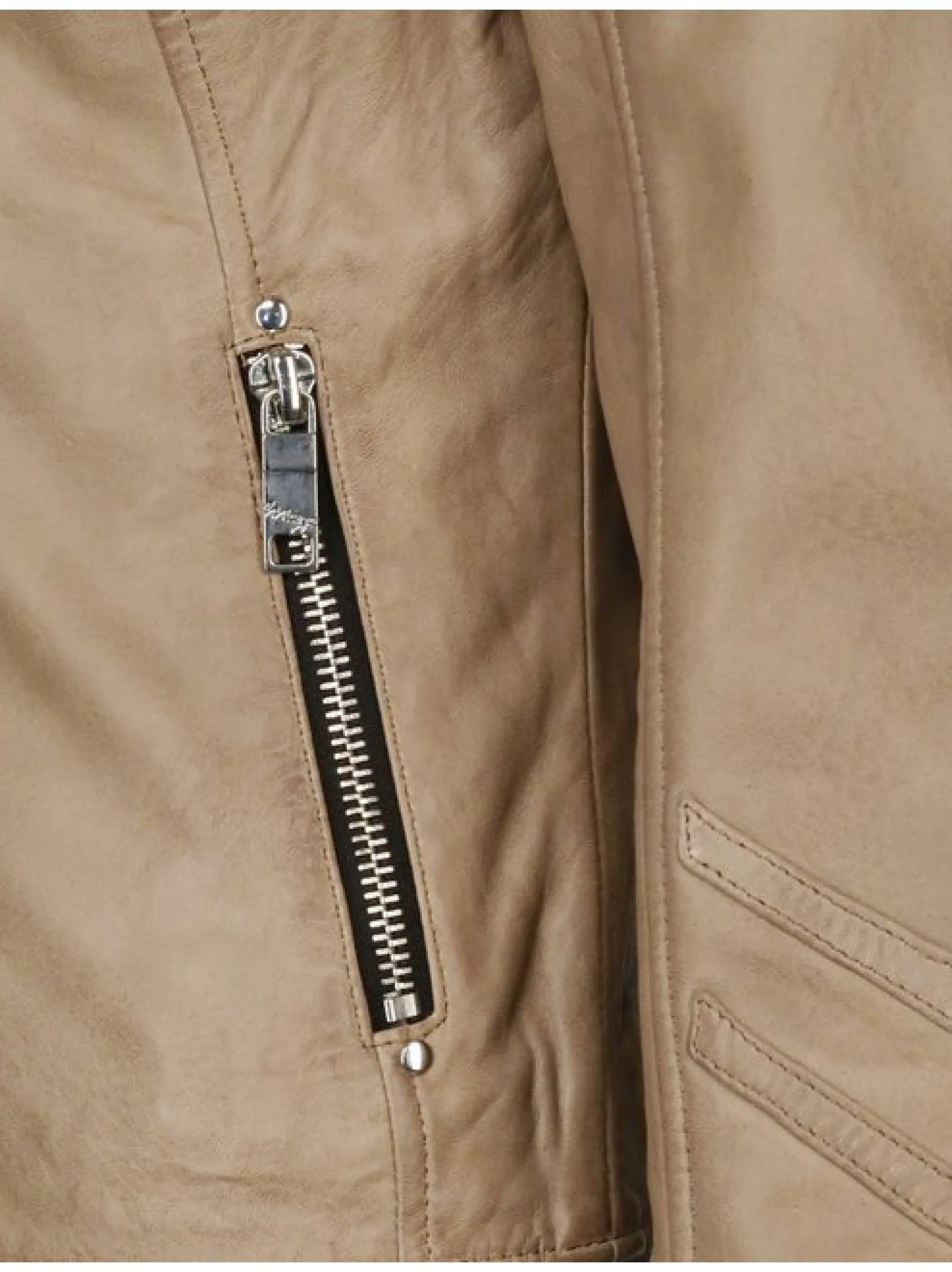 Maze Damen Lederjacke in beige
