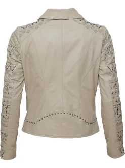 Maze Damen Lederjacke in beige