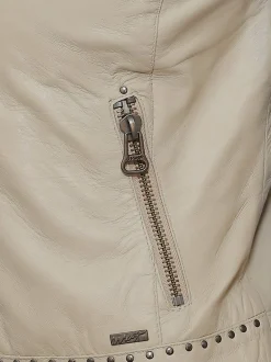 Maze Damen Lederjacke in beige
