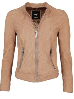 Maze Damen Lederjacke in beige