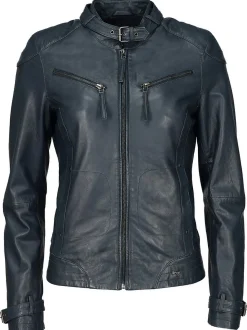 Maze Damen Lederjacke in blau