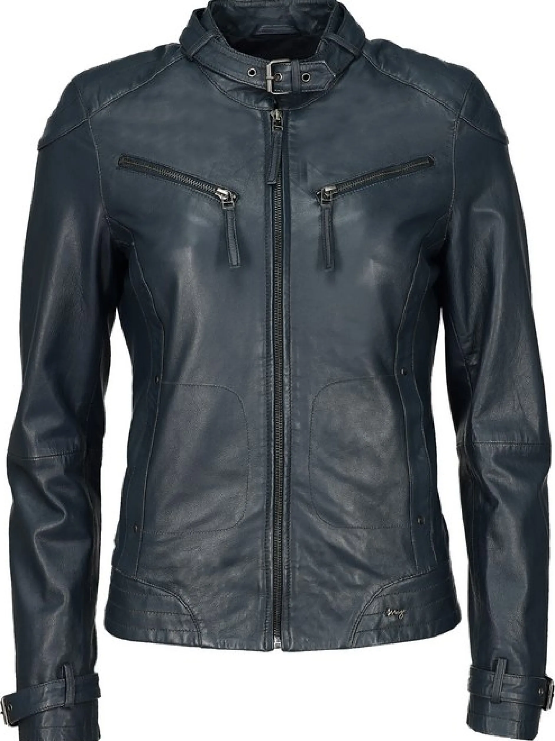 Maze Damen Lederjacke in blau