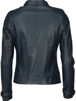 Maze Damen Lederjacke in blau