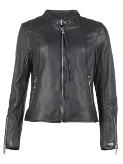 Maze Damen Lederjacke in blau