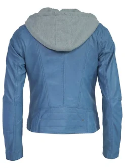 Maze Damen Lederjacke in blau