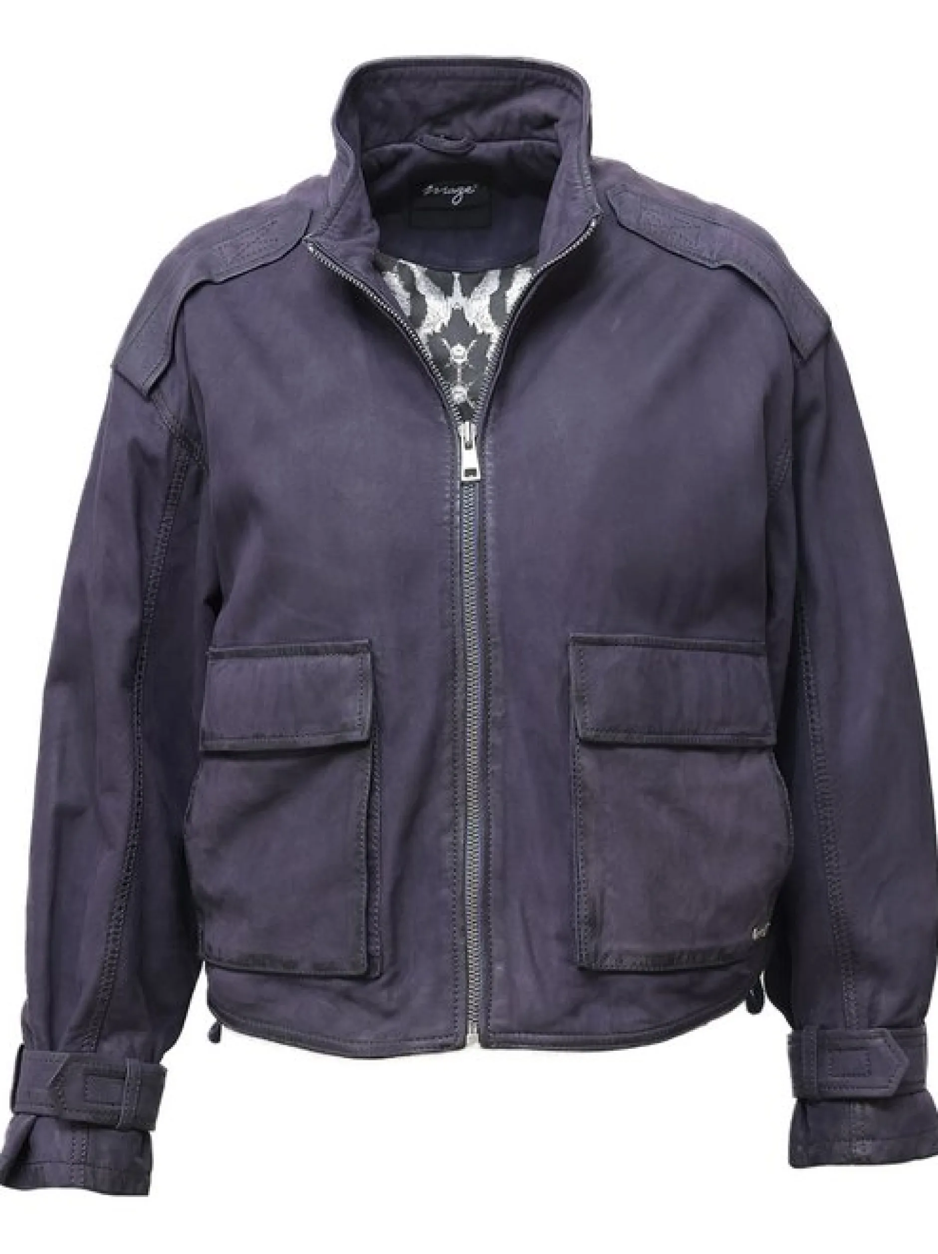 Maze Damen Lederjacke in blau