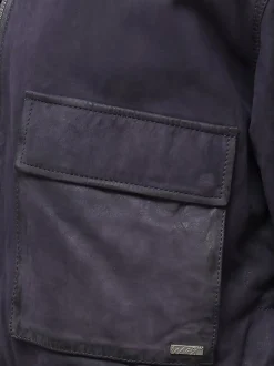 Maze Damen Lederjacke in blau