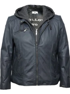 Maze Damen Lederjacke in blau