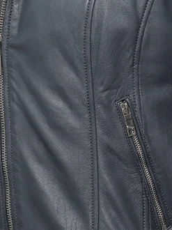 Maze Damen Lederjacke in blau