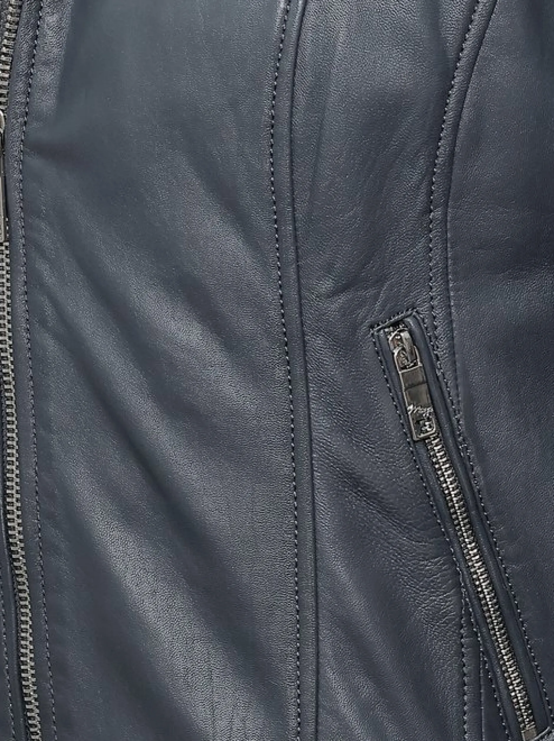 Maze Damen Lederjacke in blau