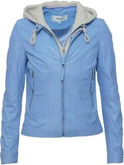 Maze Damen Lederjacke in blau