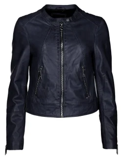 Maze Damen Lederjacke in blau