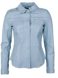 Maze Damen Lederjacke in blau