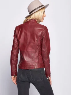 Maze Damen Lederjacke in bordeaux