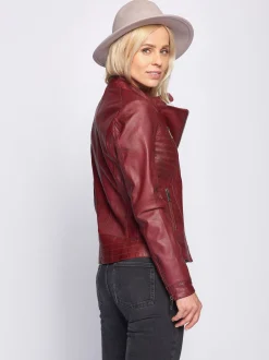 Maze Damen Lederjacke in bordeaux