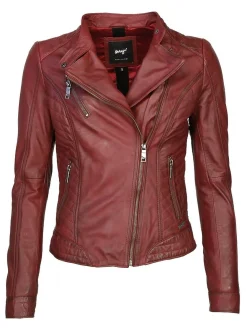 Maze Damen Lederjacke in bordeaux