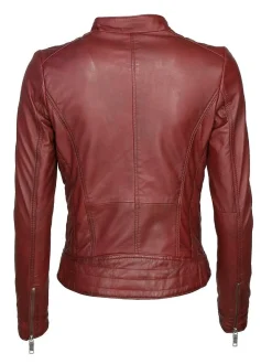Maze Damen Lederjacke in bordeaux