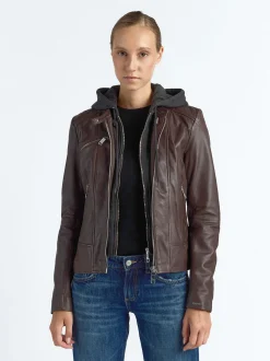 Maze Damen Lederjacke in braun