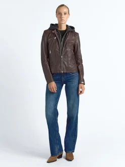 Maze Damen Lederjacke in braun