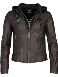 Maze Damen Lederjacke in braun