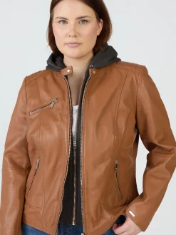 Maze Damen Lederjacke in cognac