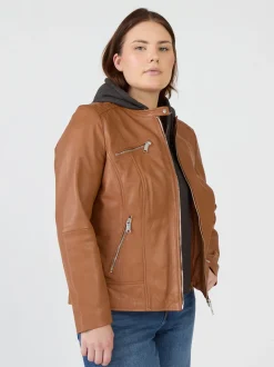 Maze Damen Lederjacke in cognac