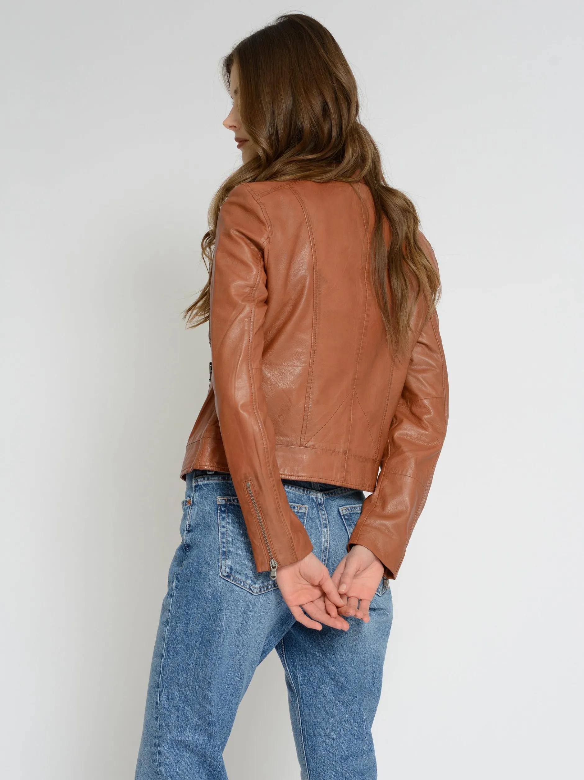 Maze Damen Lederjacke in cognac