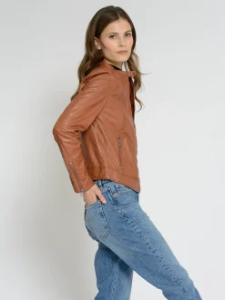 Maze Damen Lederjacke in cognac