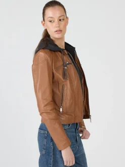 Maze Damen Lederjacke in cognac