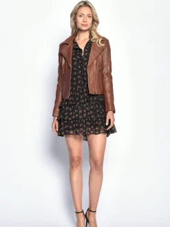 Maze Damen Lederjacke in cognac