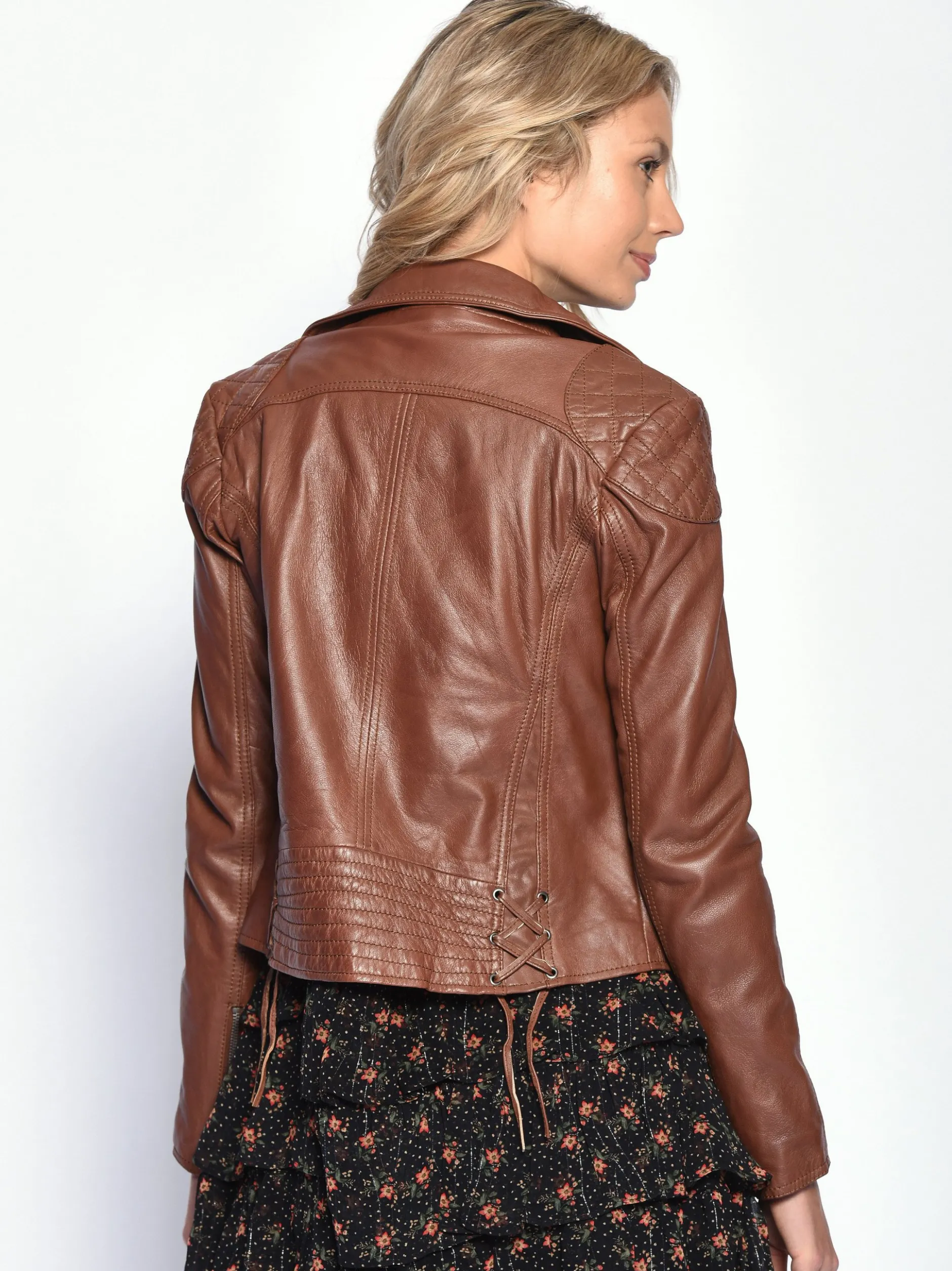 Maze Damen Lederjacke in cognac