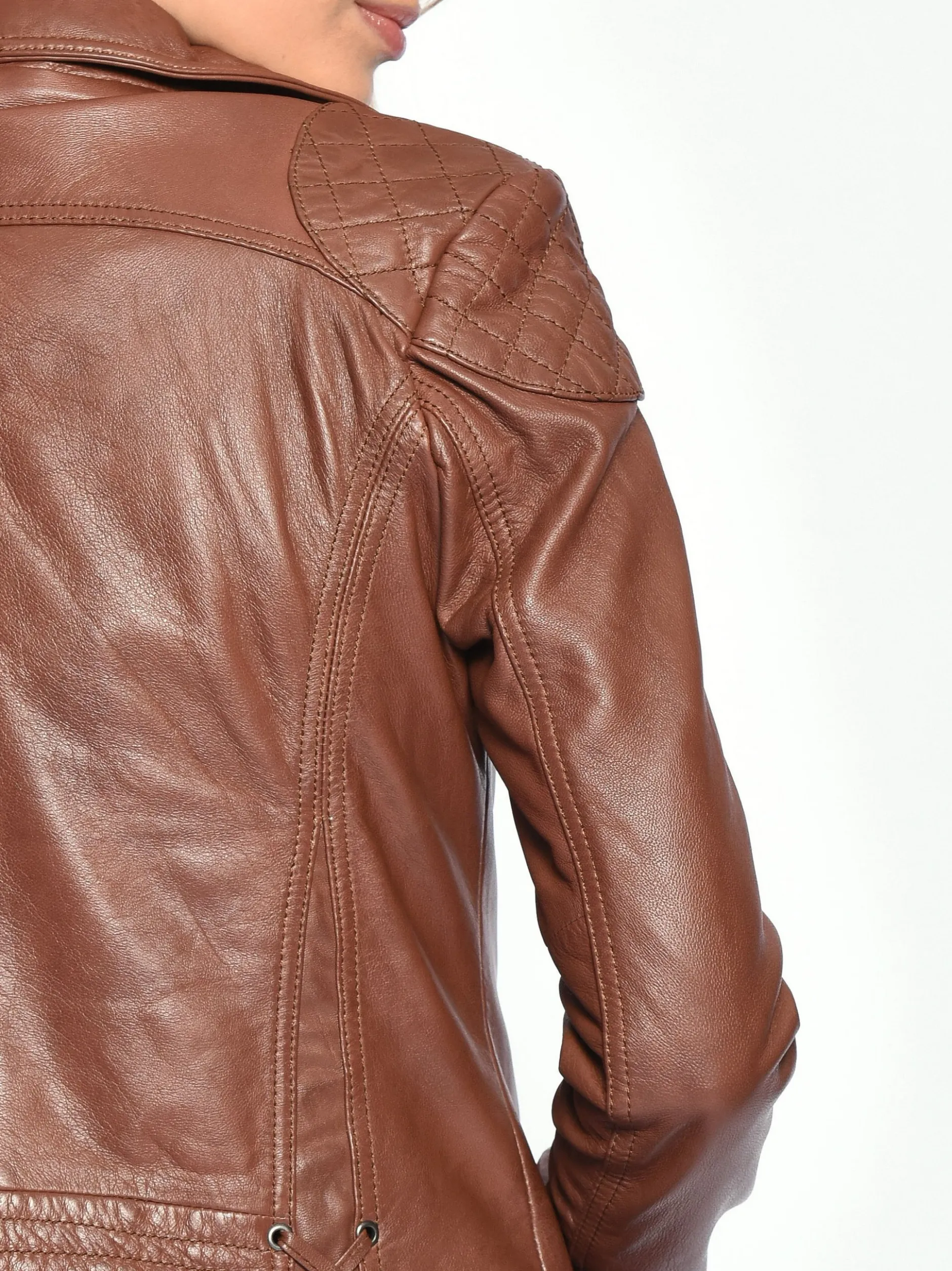 Maze Damen Lederjacke in cognac