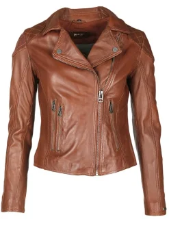 Maze Damen Lederjacke in cognac