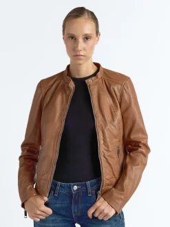 Maze Damen Lederjacke in cognac