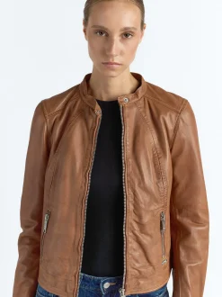 Maze Damen Lederjacke in cognac