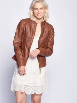 Maze Damen Lederjacke in cognac